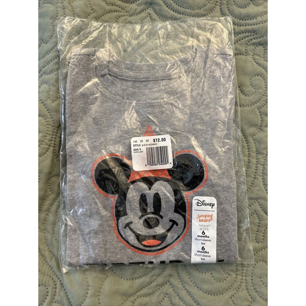 New Baby Boy 6 Month Mickey Mouse Birthday Boy Tshirt
